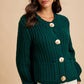 CHUNKY STATEMENT BUTTON CABLE KNIT CARDIGAN: MOCHA MOUSSE / S