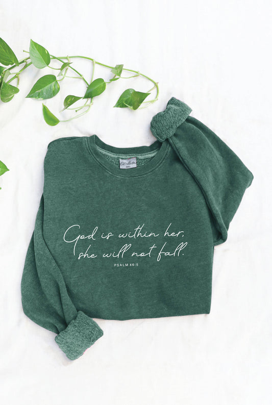 God is within Her Sweatshirt