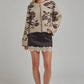 SATIN TEXTURE MINI SKIRT WITH SHORTS LINING_JLB80108-01: CHOCOLATE/OATMEAL / S-M-L(2-2-2)