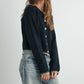 Women's Crewneck Cardigan Sweater - BMC7526: TAUPE / BLACK / S
