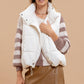 Cream Asymmetrical Zip Up Vest