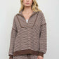 Striped Chocolate Brown Half Zip