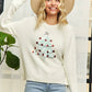 LESW3791-CHRISTMAS TREE GLITTER SWEATER TOP: Hunter Green / S-M-L(2-2-2)