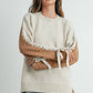 Crew Neck Long Sleeve Pullover Sweater - BMW7587: TAUPE MULTI / L