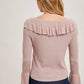 Rose Ruffled Sweater