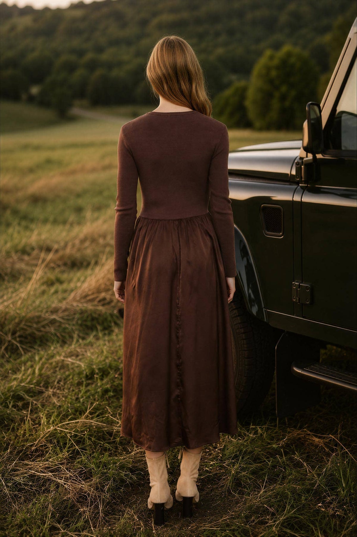 Dark Brown Midi Dress