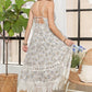 Ivory Blue V Neck Dress