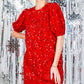 Velvet Sequin Accent Knee Dress VD82073: Grey / S