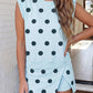 LAS Ribbed Trim Polka Dot Tank Split Mini Skort Set(S-4X): Pink / Missy / M