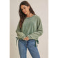 Washed Green Cinched Sweatshirt