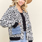 LESW4150-LEOPARD PRINT JACKET WITH DENIM POCKETS: Brown / ONESIZE(6)