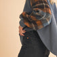 9103FK Malva Plaid Pullover Sweater: Slate Blue / Contemporary / S