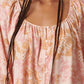 Pink Flower Print Blouse