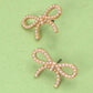 PEARL BOW STUD EARRINGS | 80E2405: Gold
