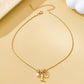 Western Boot Horseshoe Pearl Charm Necklace | 80N93161: Gold