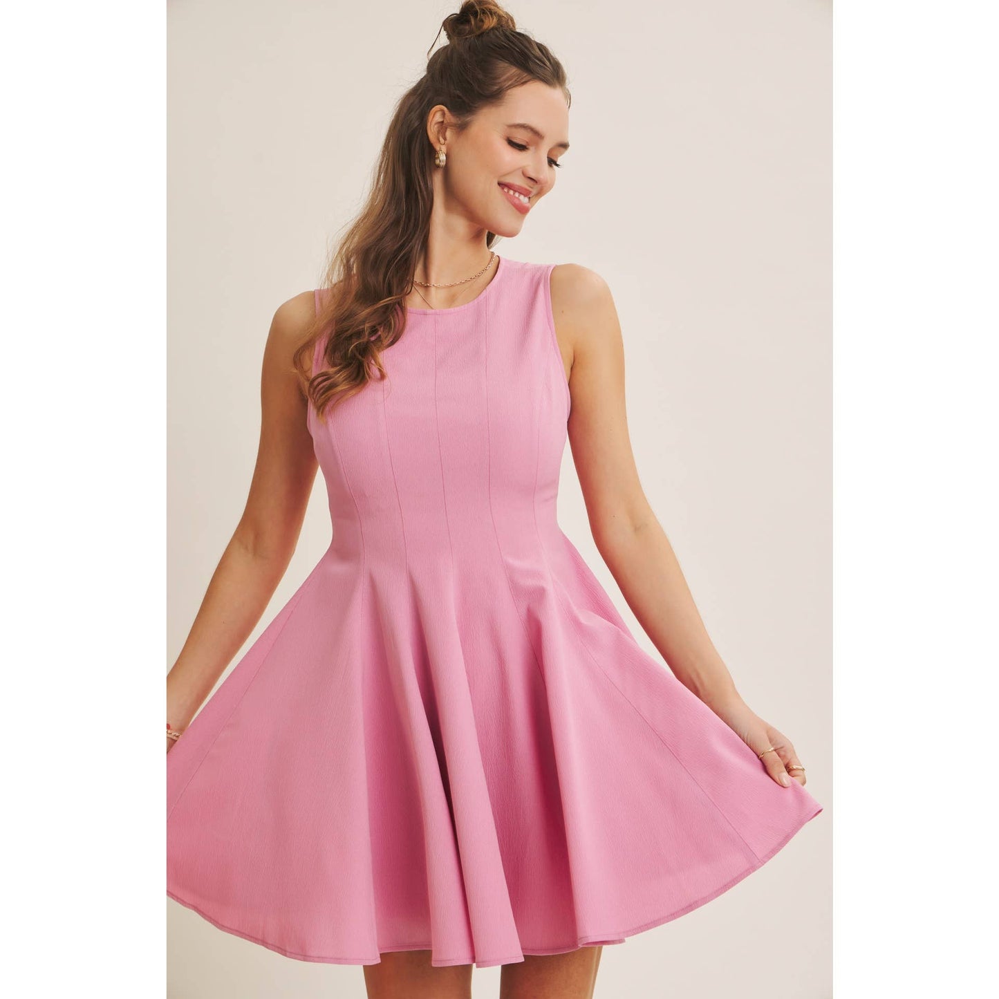 Orchid Pink Flare Mini Dress