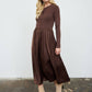 Dark Brown Midi Dress