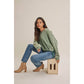 Washed Green Cinched Sweatshirt