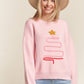 LESW3436- X-MAS TREE ACCENT SWEATER: IVORY / S-M-L(2-2-2)