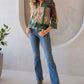 Earthy Boho Button Down Cropped Shirt (New Color): Chestnut / REGULAR (S-M-L-XL 1-2-2-1)