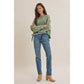 Washed Green Cinched Sweatshirt