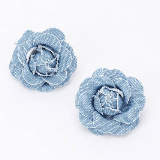 Denim Flower Earring