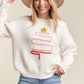 LESW3436- X-MAS TREE ACCENT SWEATER: IVORY / S-M-L(2-2-2)