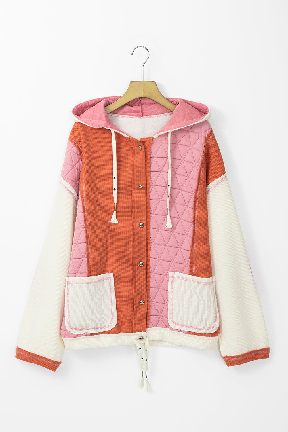 Coral Quilted Hooded Jacket