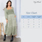 Embroidered Empire Mid-Length Dress (New Color): Amber / REGULAR (S-M-L-XL 1-2-2-1)