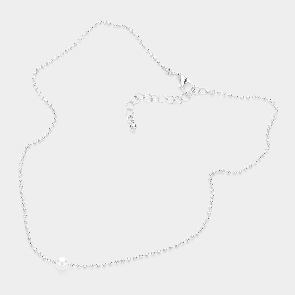 Silver Pearl Necklace