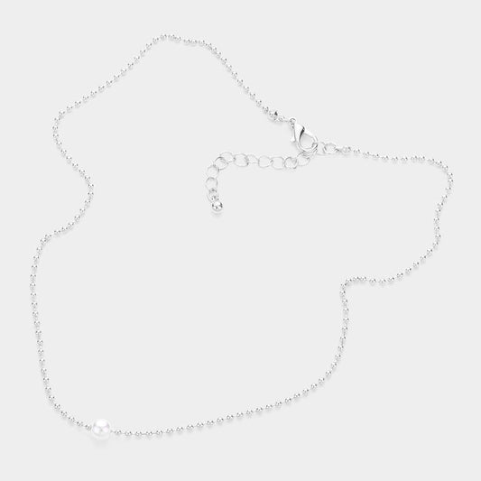 Silver Pearl Necklace