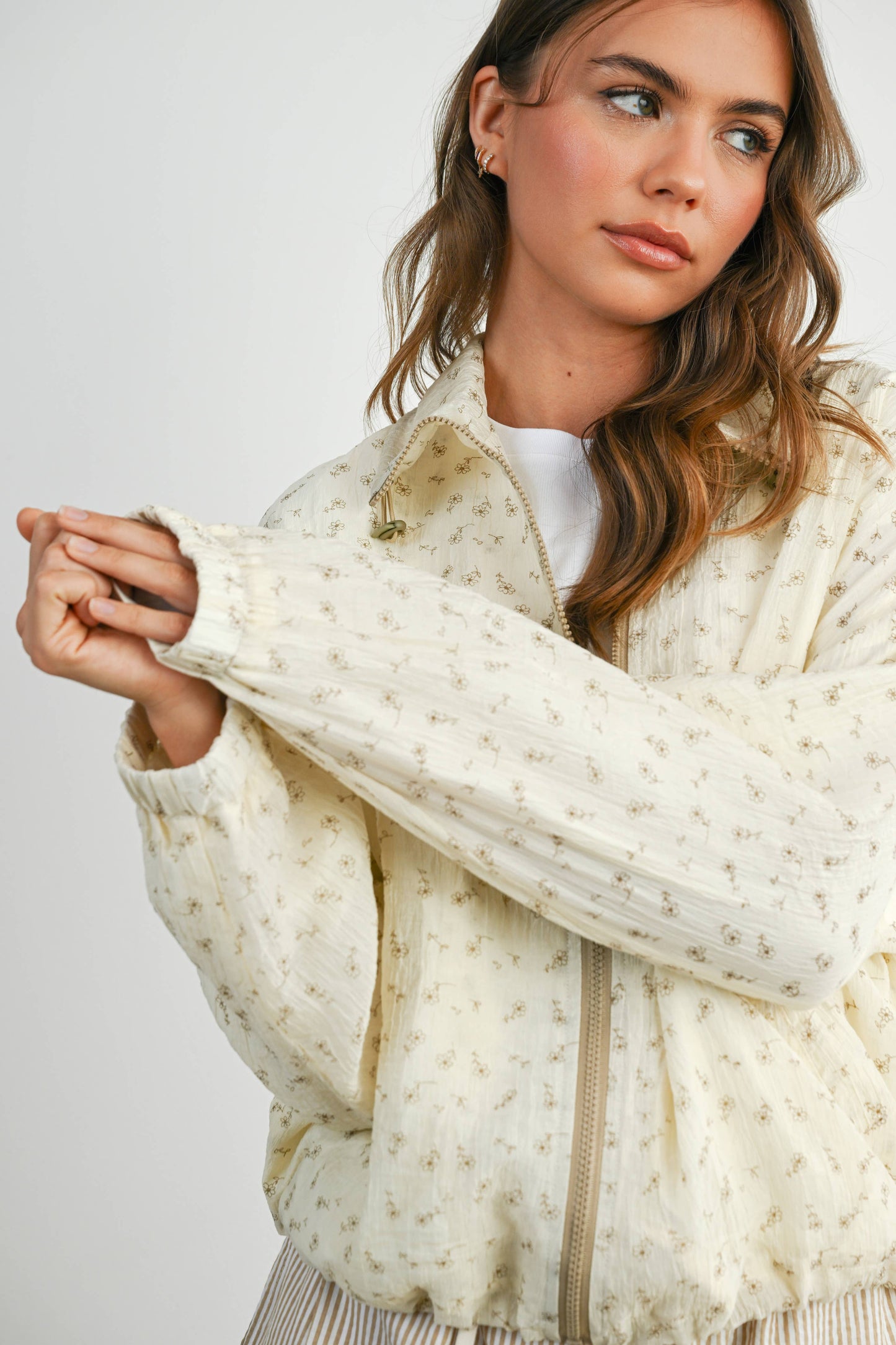 Floral Zip-Up Jacket