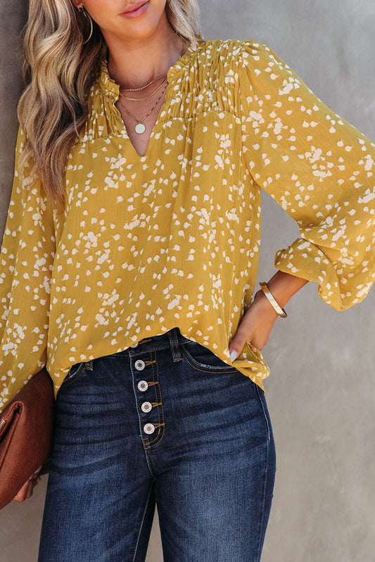 Yellow Crinkled Blouse
