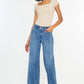 MID RISE WIDE LEG JEANS-KC70100MD: MED DARK / 3/25