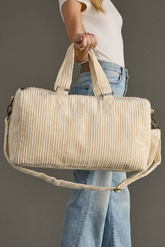Cream Corduroy Duffel