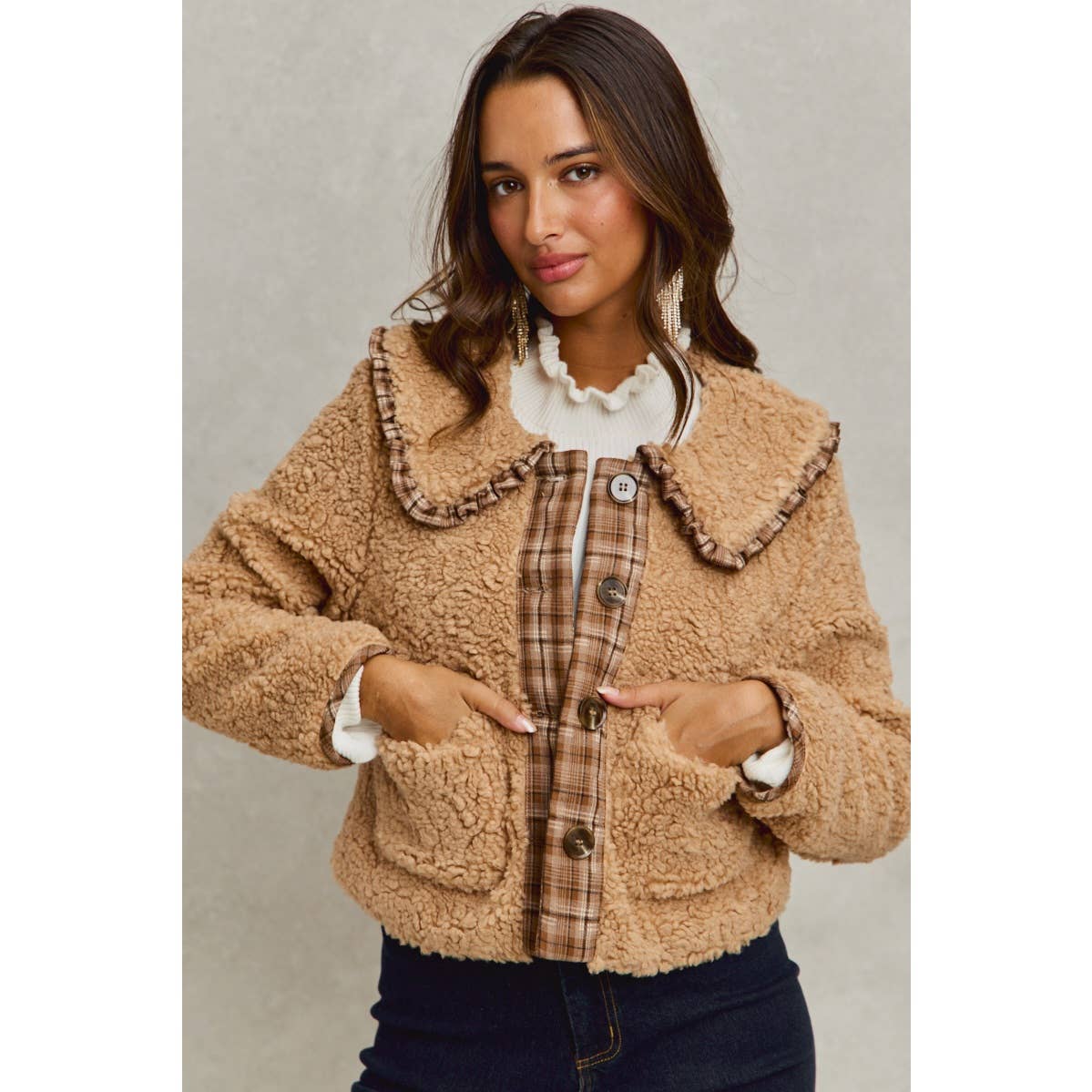 Taupe Sherpa Placket
