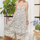 Ivory Blue V Neck Dress