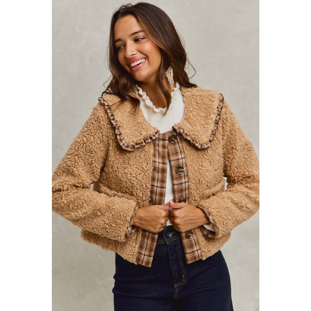 Taupe Sherpa Placket