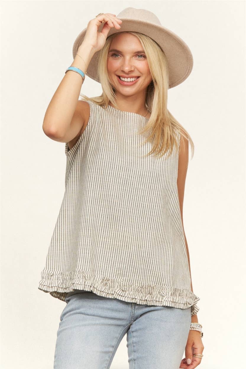 Beige Striped Blouse