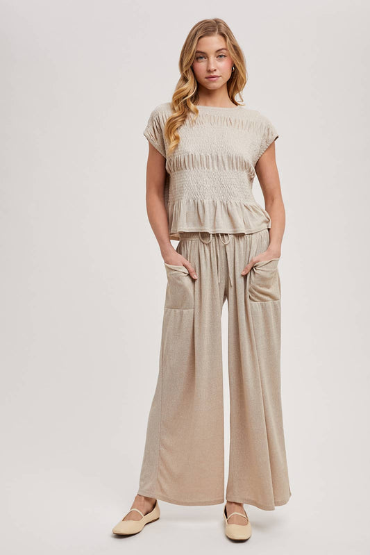 Beige Smocked Set