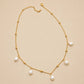 STAINLESS STEEL TARNISH FREE PEARL NECKLACE | 40NK9745: Gold