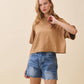 Camel Short Sleeve Sweater