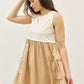 Cream & Latte Ruffled Bow Dress