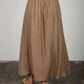 Mocha Button Down Midi Skirt