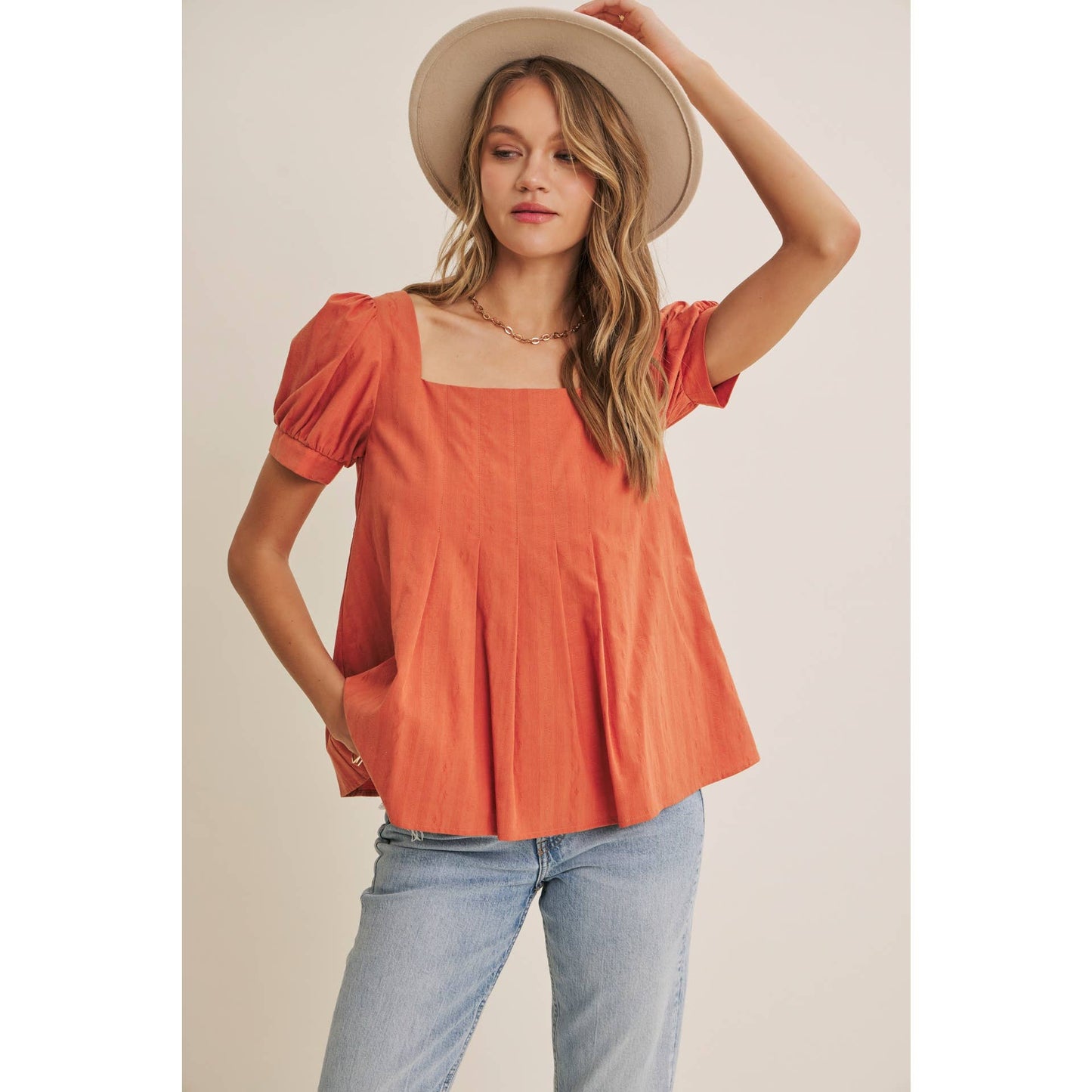 Cayenne Pleated Blouse