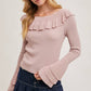 Rose Ruffled Sweater