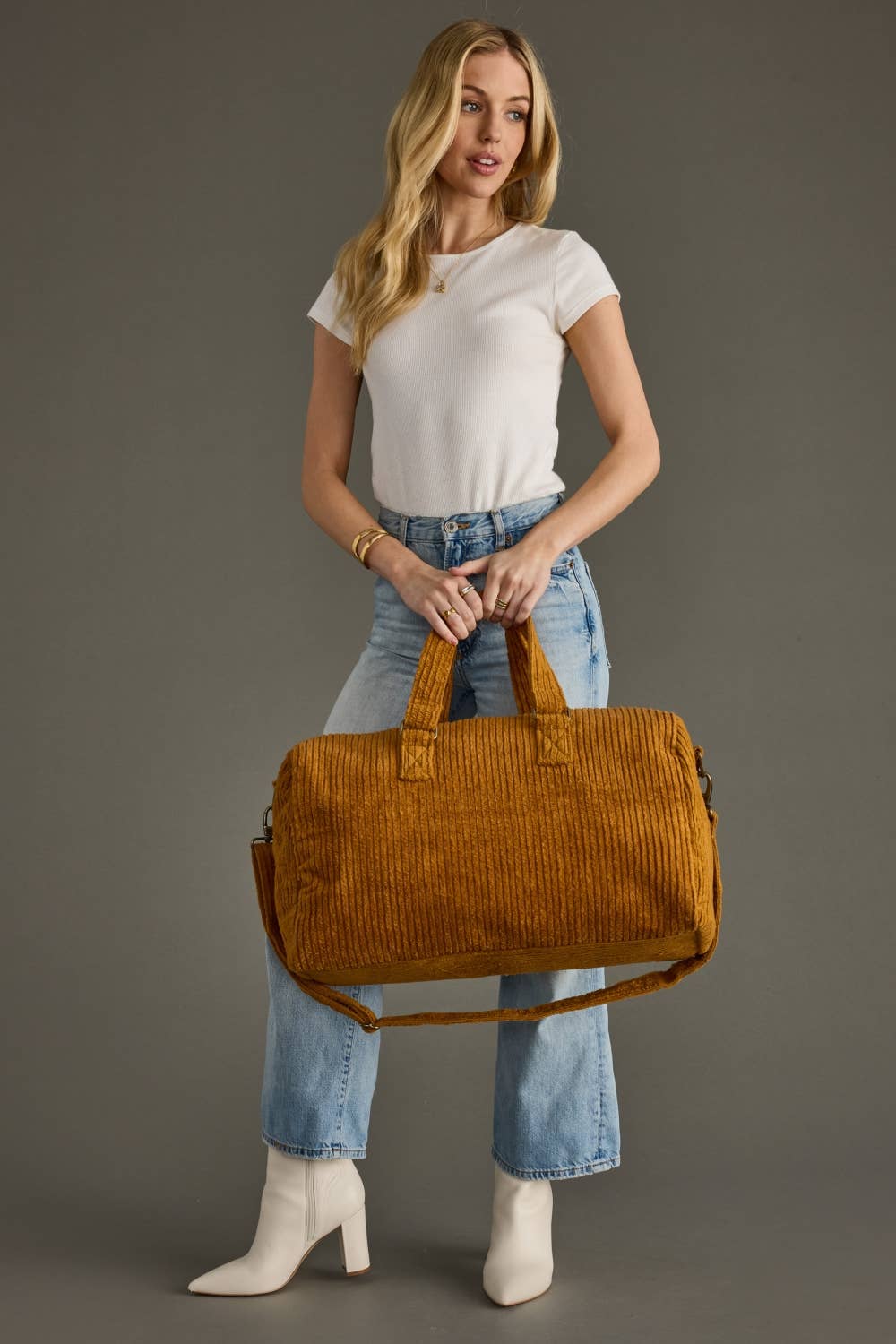 Mustard Corduroy Duffel