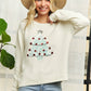 LESW3791-CHRISTMAS TREE GLITTER SWEATER TOP: Hunter Green / S-M-L(2-2-2)
