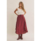 RUSTIC WEEKEND TWOFER MAXI DRESS WITH CASCADING RUFFLES: COCONUT BROWN / S