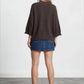EXPOSED SEAM DROP SHOULDER SHORT SLEEVE PULLOVER : CHOCOLATE BROWN